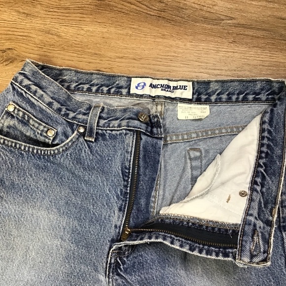 Vtg Anchor Blue MOM Jeans Juniors Size 11 High Rise Wide Leg Distress Light Blue - Picture 11 of 14